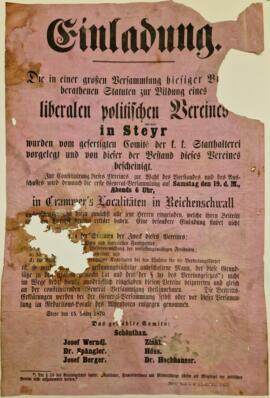 Versammlung zur Bildung eines liberalen politischen Vereins (15.3.1870)