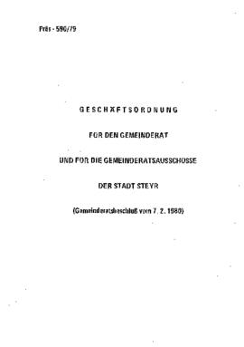 Geschäftsordnung für den Gemeinderat und für die Gemeinderatsausschüsse (7.2.1980)