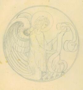 Entwurfzeichnung mit Engel (o. J.)