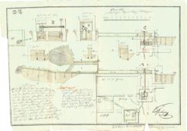 Zwischenbrücken 3, 4: Fluder- und Wehranlage an der Steyr, Pumpwerk, Plan von Vorderbrunner (11.1...