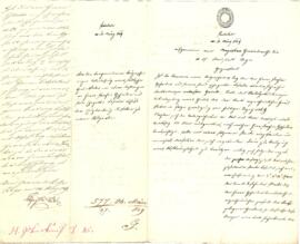 Gaswerkgasse 6, 8, 10, 12: Grundstücksverkauf, Schriftstück mit Lageskizze, Blatt 2 (14.03.1849)