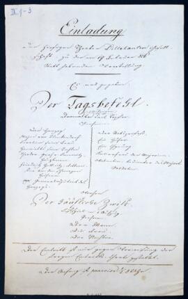 Einladung Der Tagsbefehl (19.2.1826)