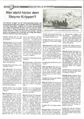 Wer steht hinter dem Steyrer Kripperl? Interview mit Mag. Bernhauer in &quot;Korrekt&quot; vom 24...