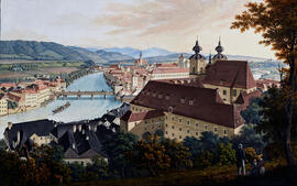 Riezlmair, Georg: Ansicht Steyrs vom Tabor (um 1830)