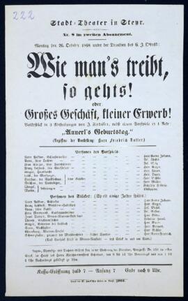 Wie mans treibt, so gehts (26.10.1868)