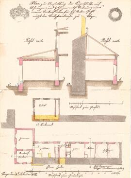 Berggasse 50: Einreichplan Neubau Errichtung von Wohnungen und Verkaufsläden, Plan von Joh. Benni...