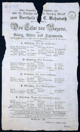 Don Cäsar von Bergano, oder König, Ritter und Zigeunerin (12.1851)