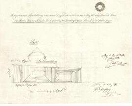 Sierninger Straße 30: Dachausmittlung nach Brand, Plan von Heinrich Börstlinger (18.05.1842)