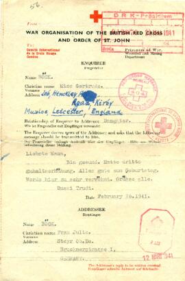 Gertrude an Julie (26.2.1941)