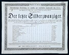 Der letzte Silberzwanziger (9.3.1851)