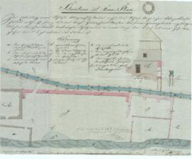 Blumauergasse: Errichtung Wasserschutzmauer Bereich Grundstück .295, Plan von Karl Hueber jun. (0...