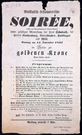 Musikalisch-deklamatorische Soiree (11.11.1851)