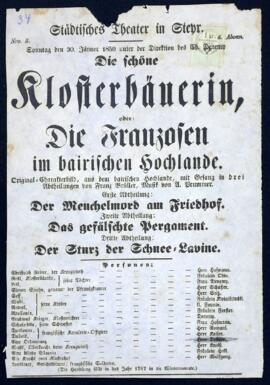 Die schöne Klosterbäurerin (30.1.1859)
