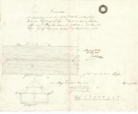 Wolfernstraße 17: Errichtung Nebengebäude, Plan von Karl Sinhuber (28.05.1842)