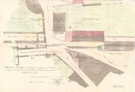 Berggasse, Brucknerplatz, Pfarrgasse ehem. Gilgentor: neue Stützmauer, Plan von Joh. Benninger (0...