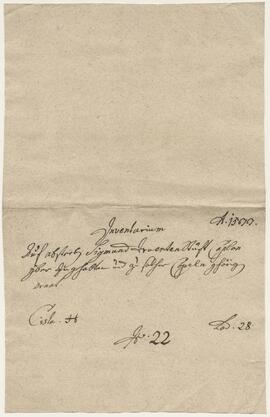 Inventarium auf Absterben des Truenten Kaplan über zur Kapellen gehörige Ornaten und Kirchensache...