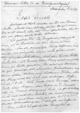 Brief aus Stockholm an Trude (2.10.1939)