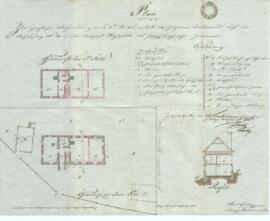 Bogengasse 2: Umbau und Aufstockung, Plan von Karl Hueber (25.10.1833)