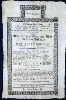 Klara von Hoheneichen, und Ritter Ursmar von Adelungen (2.12.1821)
