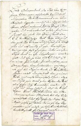 Instruktion für den Stadtkämmerer Ignaz Pimpl (6.11.1790)
