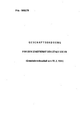 Geschäftsordnung für den Stadtsenat (19.2.1980)