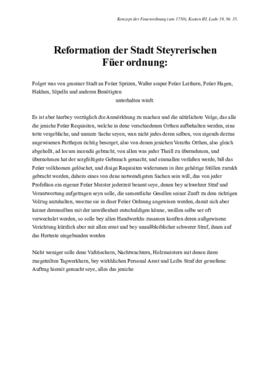 Konzept einer Feuerlöschordnung (1749)