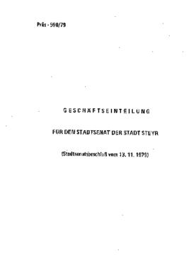 Geschäftseinteilung für den Stadtsenat (13.11.1980)