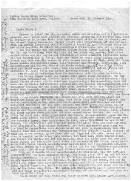Brief von Onkel Fritz und Tante Karoline an Trude (31.10.1942)