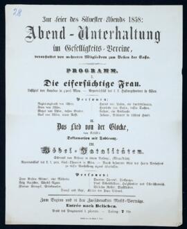 Die eifersüchtige Frau, Das Lied von der GLocke, Möbel-Fatalitäten (31.12.1858)