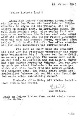 Brief von Edith an Trudi (29.1.1943)
