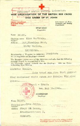 Gertrude an Julie (30.5.1940)