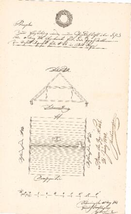 Wieserfeldplatz 12: Einreichplan Dachausmittlung nach Stadtbrand, Plan von Heinrich Dörflinger (2...