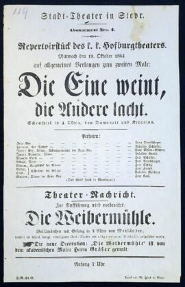 Die Eine weint, die Andere lacht (19.10.1864)