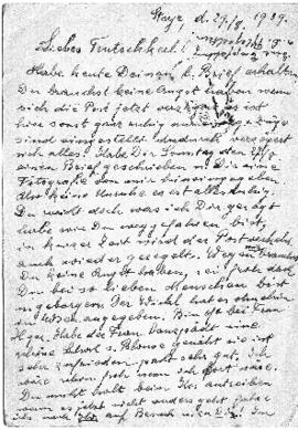 Brief aus Steyr (29.8.1939)