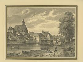 Repro: Stahlstich "Stadt Steyer von der Abendseite" (1842)