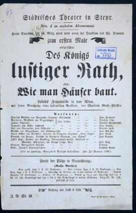 Des Königs lustiger Rath (26.3.1859)