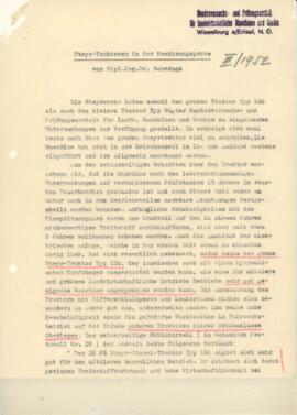 Scheruga, N.: Steyr-Traktoren in der Bewährungsprobe (1952)