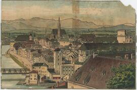 Steyr vom Tabor aus, koloriert, unbekannter Künstler