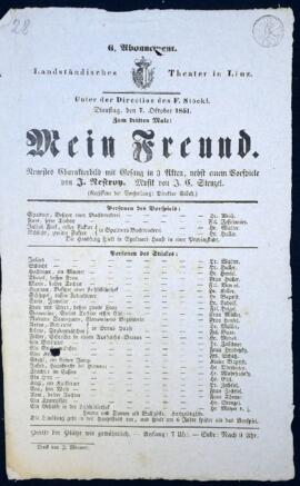 Mein Freund (Linz, 7.10.1851)