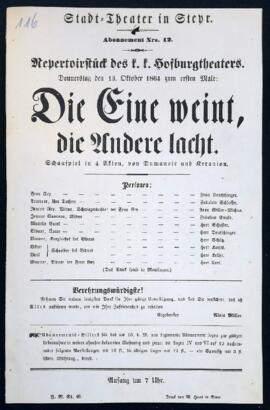 Die Eine weint, die Andere lacht (13.10.1864)