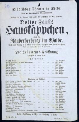 Doktor Fausts Hauskäppchen (6.1.1860)