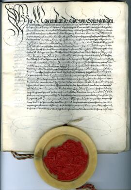 Kaiser Maximilian entscheidet den Streit zw. den Städten Steyr und Waidhofen wegen des Eisenhande...