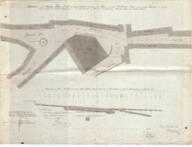 Gleinker Gasse - Kirchengasse: Kanal zw. Kirchengasse 9 und ehem. Brittinger-Tor, Plan von Kalten...