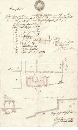 Sierninger Straße 39: Errichtung eines Nebengebäudes, Plan von Sebastian Pühringer (08.08.1842)