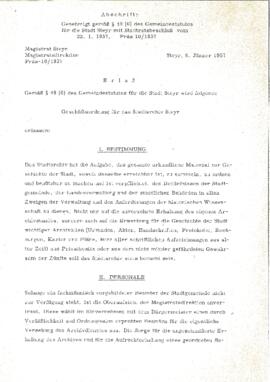 Geschäftsordnung für das Stadtarchiv Steyr (8.1.1957)