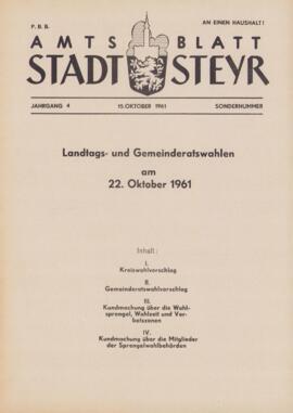 Amtsblatt Jg. 4/Sondernummer: Oktober 1961