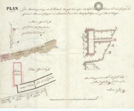 Eisenstraße 17: Erweiterung der Kelleranlage, Plan von Karl Hueber (21.08.1844)