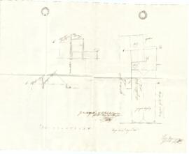 Gleinker Gasse 14: Dachausmittlung nach Brand, Plan von Sebastian Pühringer (21.04.1833)