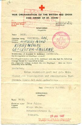 Gertrude an Julie (9.1.1940)
