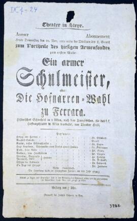 Ein armer Schulmeister, oder Die Hofnarren-Wahl zu Ferrara (20.11.1851)